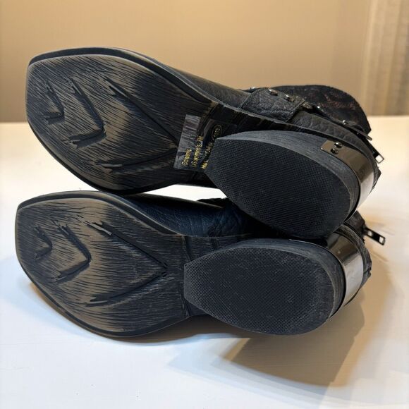Vogue Screamo Black Leather Suede Back Zipper Women's Ankle Boots‎ Size 7 M - Picture 9 of 13
